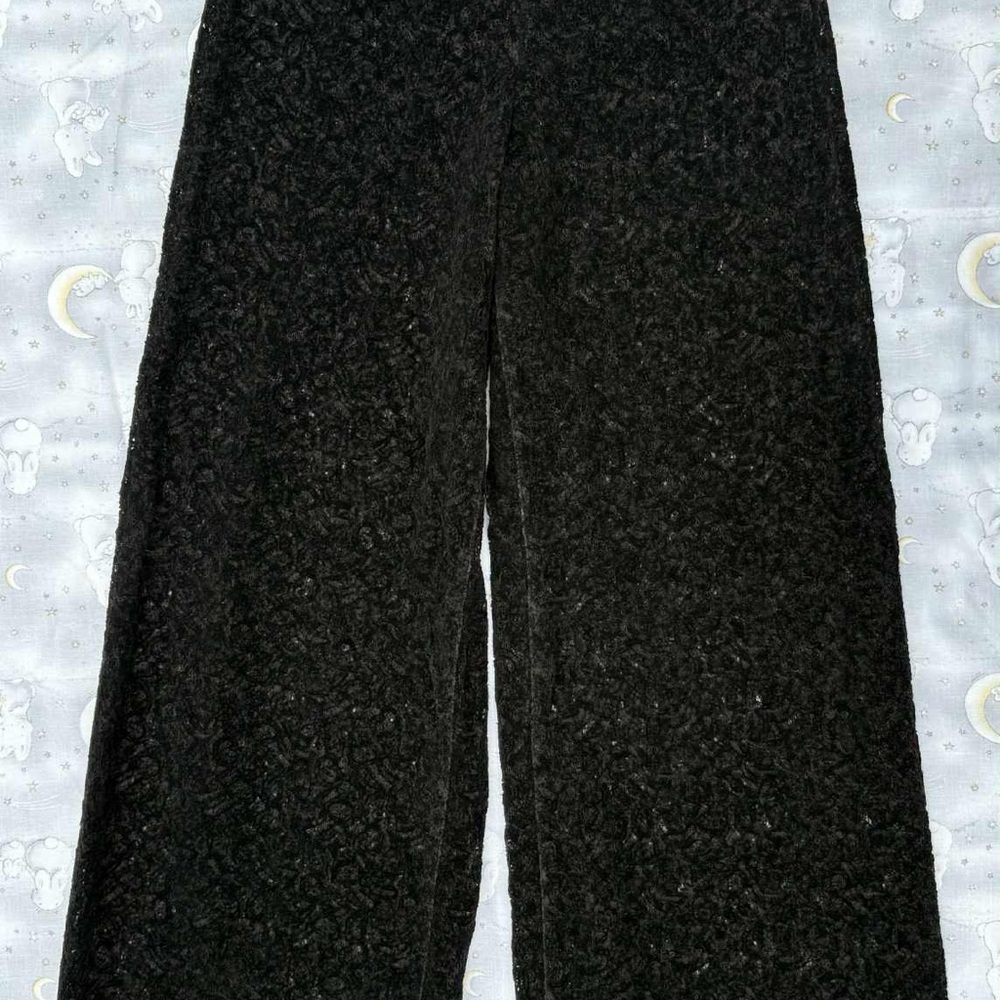 free people briana velvet lace lined see through wide leg size 2